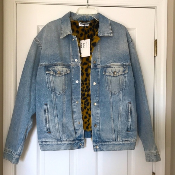 Balenciaga demin jacket with animal print fur - Picture 1 of 8